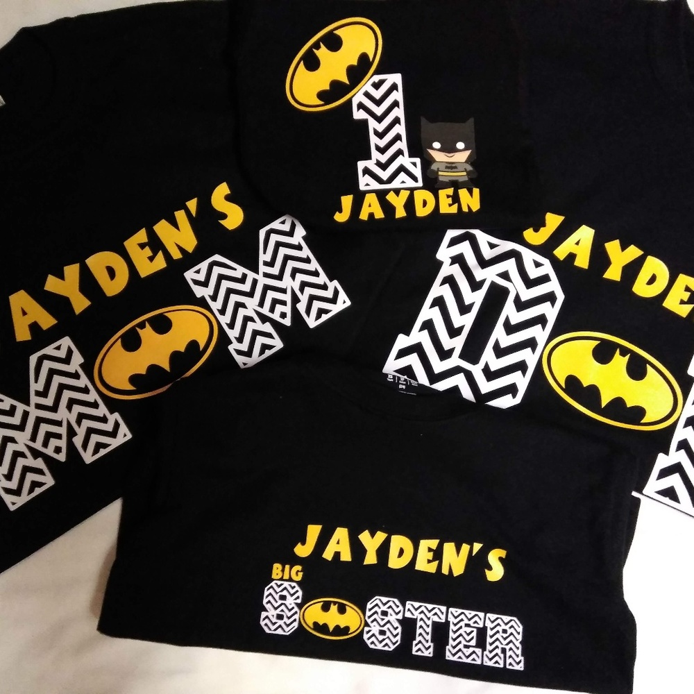 Batman Personalized Family Birthday Shirt Set of 4